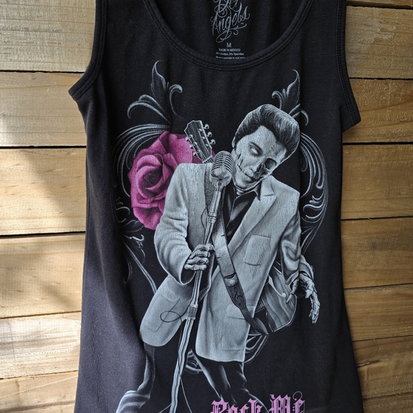 David Gonzales DGA Rock Me Skull Gothic Tank Top Womens Medium - Picture 5 of 9